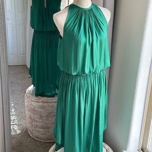 Ramy Brook Audrey Blouson Dress in Emerald Green